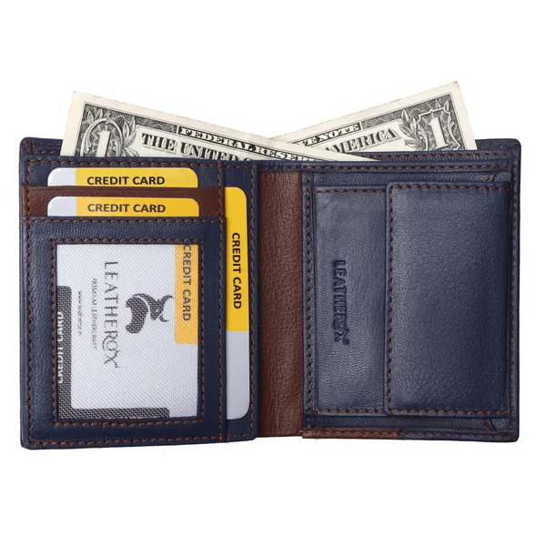 Blue-Brown_Genuine_Leather_RFID_Blocking_Bi-Fold_Wallet_For_Men