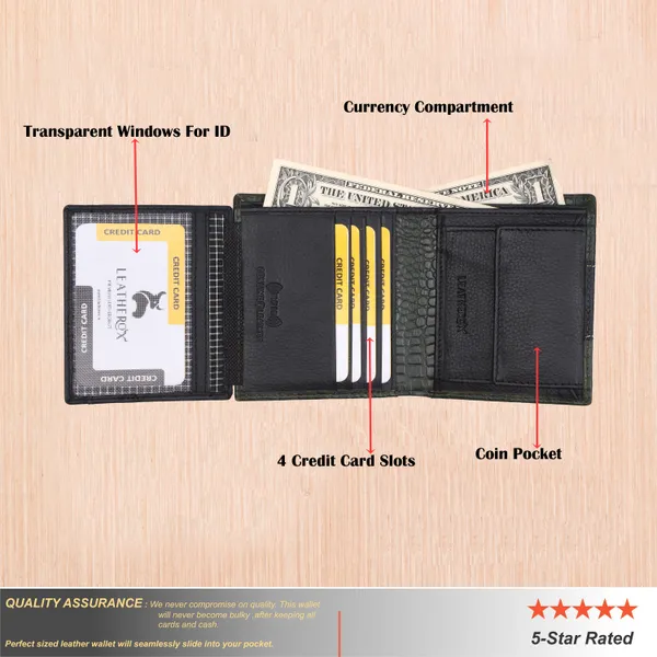 Black-Green_Leather_RFID_Bifold_Wallet_for_Men