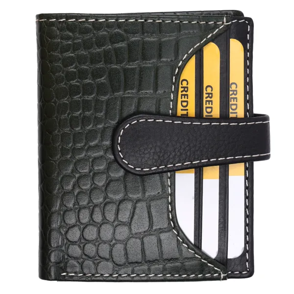 Black_-_Green_Textured_Bi-Fold_Wallet_for_Unisex
