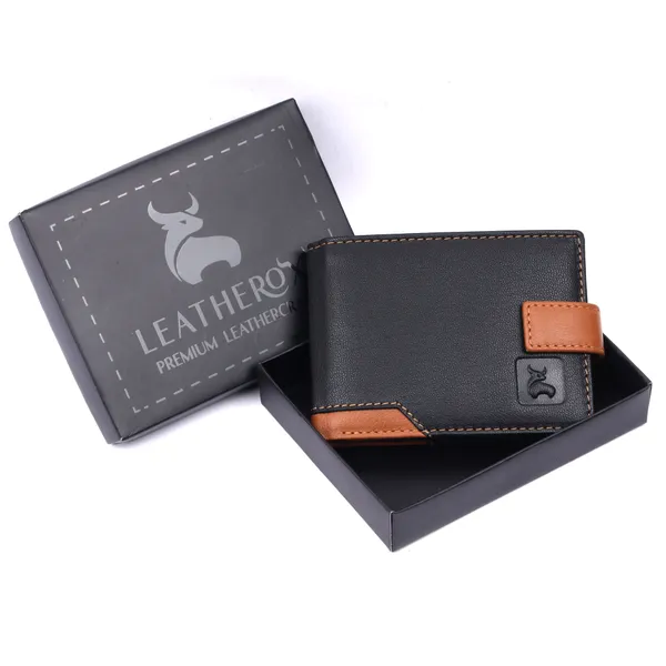 Black-Tan_Leather_RFID_Bi-Fold_Wallet_for_Men