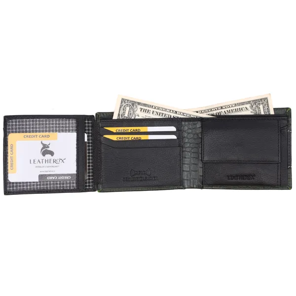 Black-Green_Leather_Bifold_Wallet_for_Men