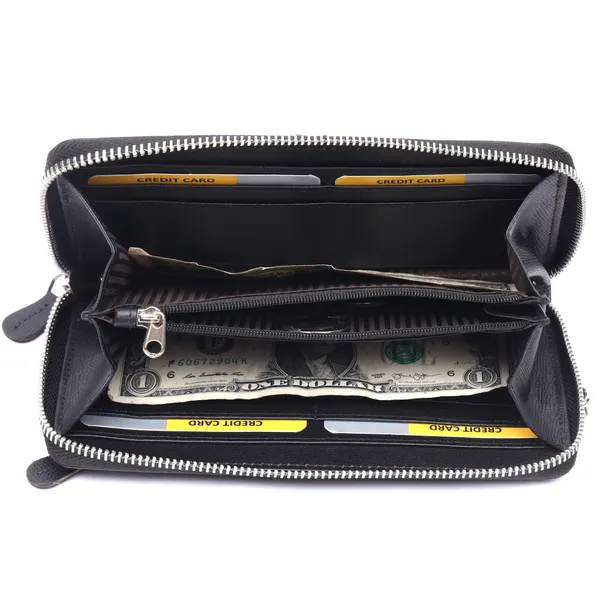 Black_Suffiano_Leather_Long_Zip_Wallet_for_Women