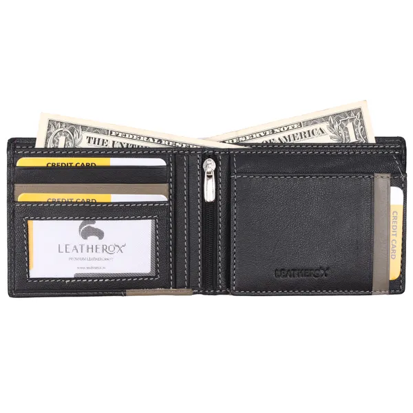 Black-Grey_Textured_Bifold_Wallet_for_Men