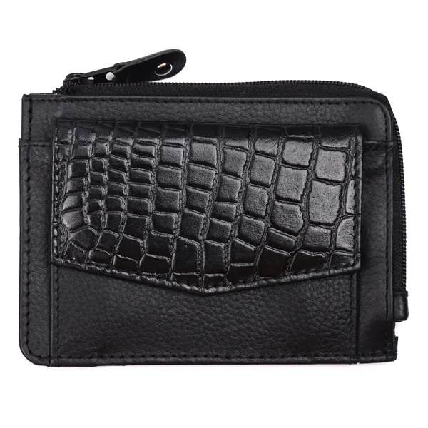 Black-Black_Leather_Zipper_Card_Holder_Wallet_for_Unisex