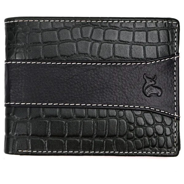 Black-Green_Textured_Bifold_Wallet_for_Men
