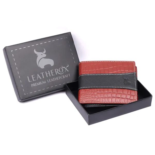 Black-Tan_Textured_Bi-Fold_Wallet_for_Men