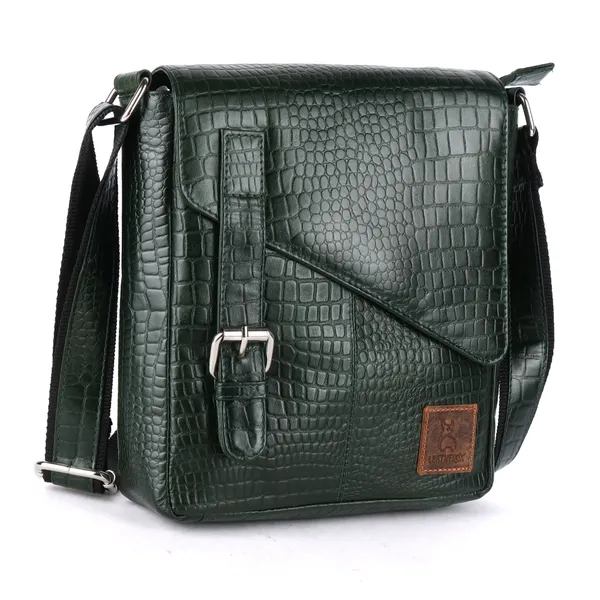 Olive_Green_Textured_Crossbody_Messenger_Bag_for_Men
