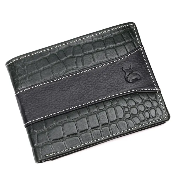 Black-Green_Textured_Bifold_Wallet_for_Men