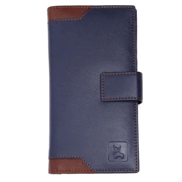 Blue-Brown_Leather_Long_Wallet_for_Women