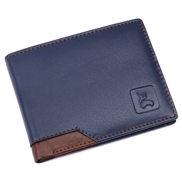 Blue-Brown_Leather_Bi-Fold_Wallet_for_Men
