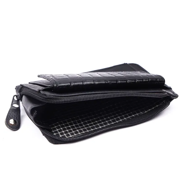 Black-Black_Leather_Zipper_Card_Holder_Wallet_for_Unisex