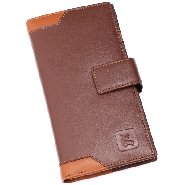 Brown-Tan__Leather_Long_Wallet_for_Women