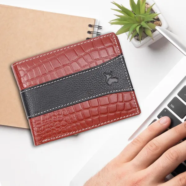 Black-Tan_Textured_Bi-Fold_Wallet_for_Men