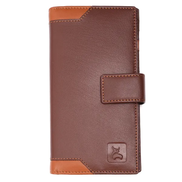 Brown-Tan__Leather_Long_Wallet_for_Women