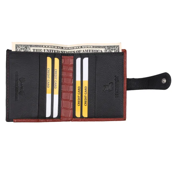 Black-Tan_Textured_Bifold_Wallet_for_Unisex