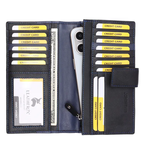 Black-Blue_Leather_Phone_Wallet_for_Women