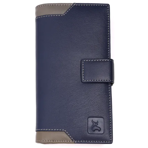 Blue-Grey_Leather_Long_Wallet_for_Women