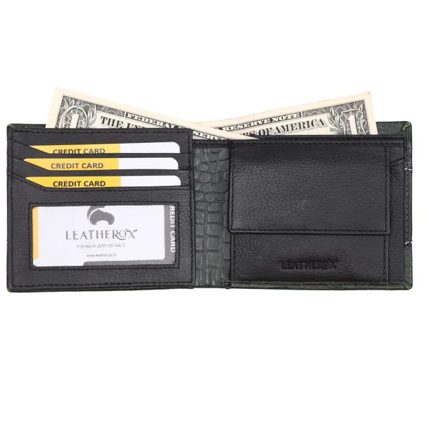 Black-Green_Leather_Bifold_Wallet_for_Men
