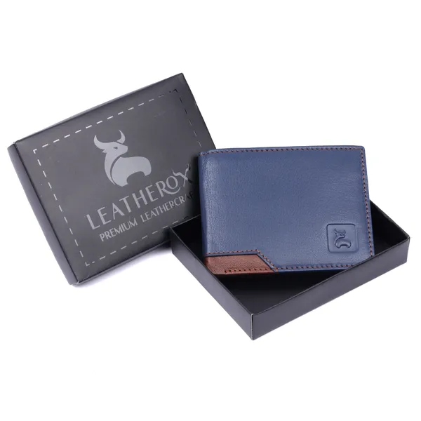 Blue-Brown_Leather_Bi-Fold_Wallet_for_Men