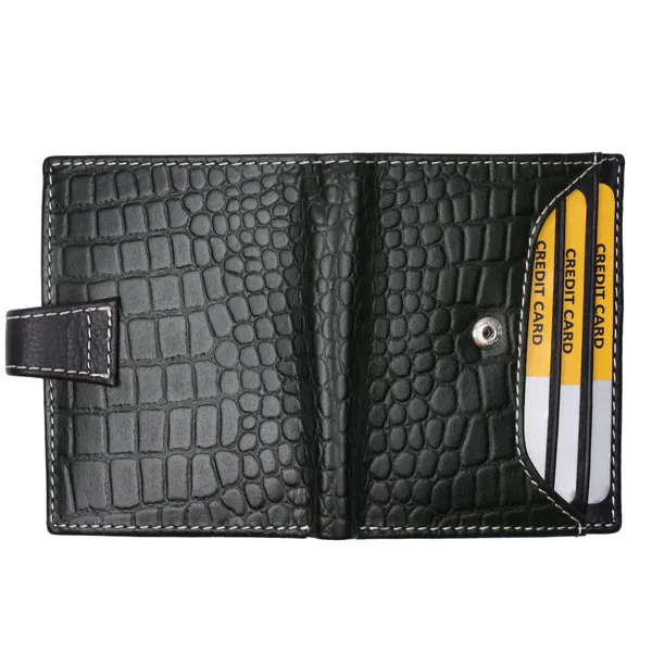 Black_-_Green_Textured_Bi-Fold_Wallet_for_Unisex