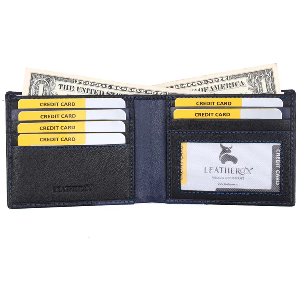 Black-Blue_Leather_Bi-Fold_Wallet_for_Men