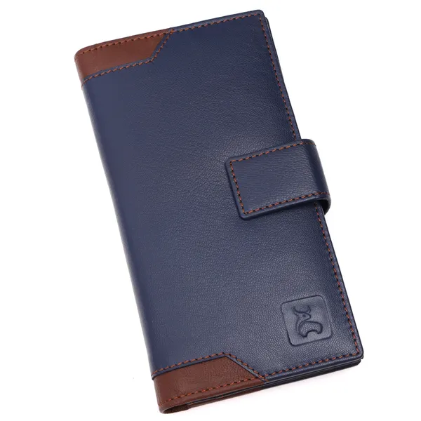 Blue-Brown_Leather_Long_Wallet_for_Women