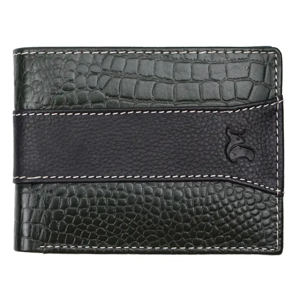 Black-Green_Textured_Bifold_Wallet_for_Men