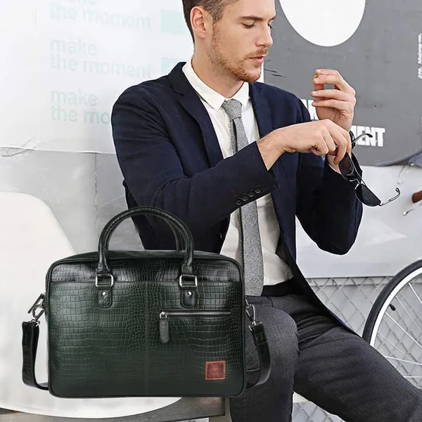 Olive_Green_Textured_Laptop_Briefcase_for_Men