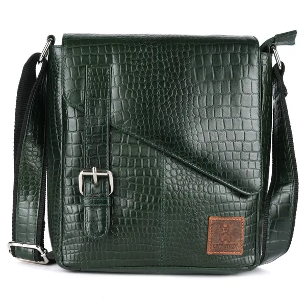 Olive_Green_Textured_Crossbody_Messenger_Bag_for_Men