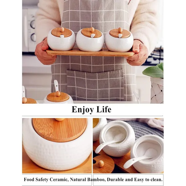 Porcelain_Condiment_Jar_With_Bamboo_Lid_And_Wooden_Tray