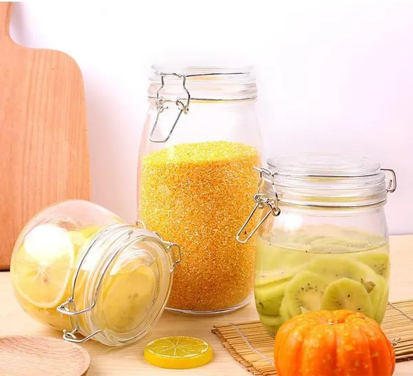 Glass_Kitchen_Storage_Canister_With_Hinged_Lid