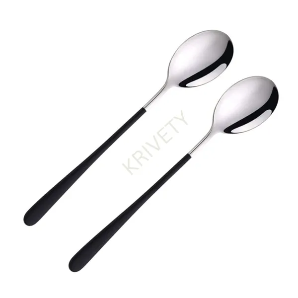 KRIVETY_Stainless_Steel_Long_Handle_Soup_Spoon_8_Inch_Stainless_Steel,_Round_Head_Soup_Spoons,_Modern_Thick_Long_Handle_SUS304_Korean_Spoon,_Dinner_Metal_Spoons_for_Soup,_Grain,Dessert,Milk,Tea,Coffee