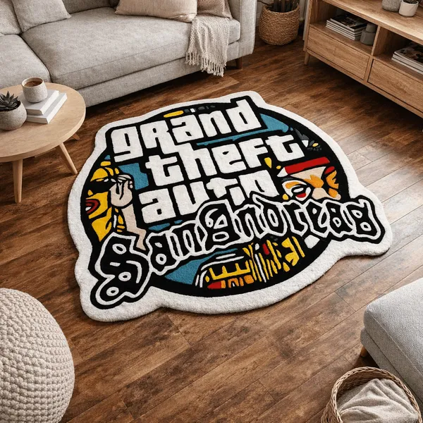 Gta_San_Andreas_Logo_Hand_Tufted_Rug_5_Way_Increase_Your_Beauty
