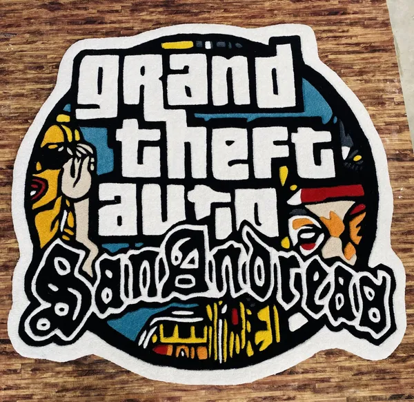 Gta_San_Andreas_Logo_Hand_Tufted_Rug_5_Way_Increase_Your_Beauty