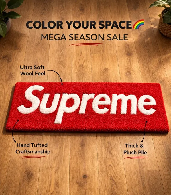 Supreme_Logo_Rug_Top_1_Supreme_Rug_Increase_Your_Home_Beauty