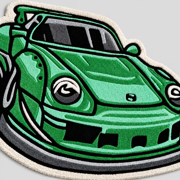 Teal_Wool_Kids_Racing_Car__Cut_Pile_Hand_Tufted_Rug