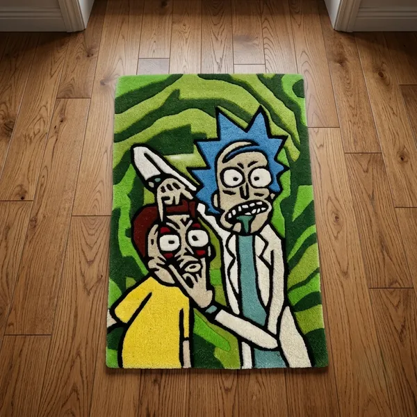 Multicolor_Wool_Hand_Tufted_Rick_And_Morty_Cartoon_Rug
