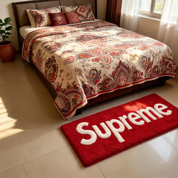 Red_Wool_Cut_Pile_Supreme_Logo_Print_Rug