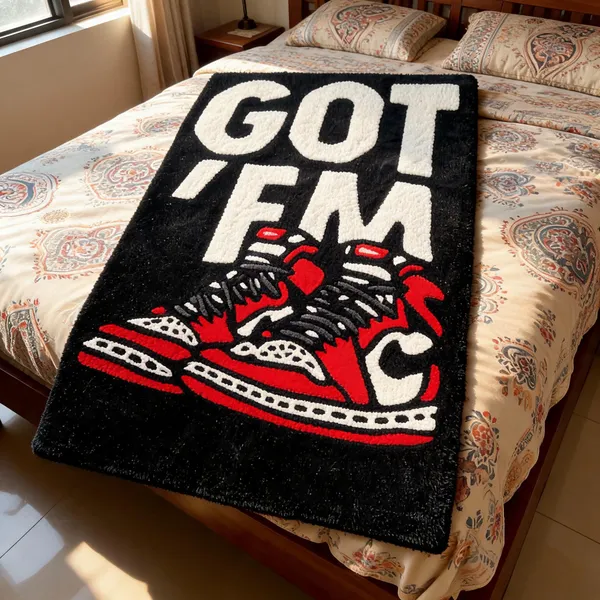 Black_Wool_Contemporary_Sneaker_Print_Cut_Pile_Hand_Tufted_Rug