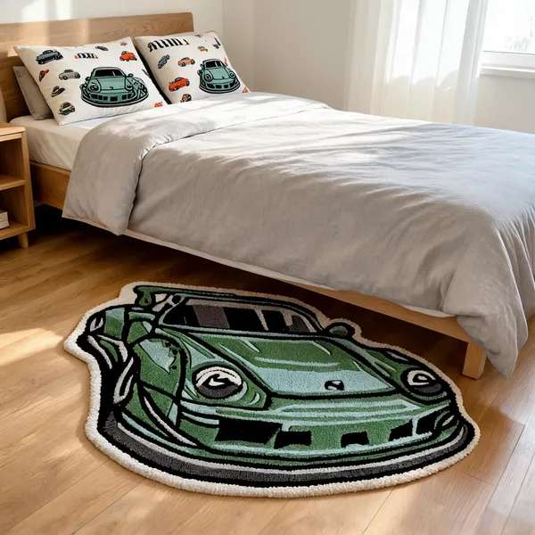 Teal_Wool_Kids_Racing_Car_Print_Cut_Pile_Hand_Tufted_Rug