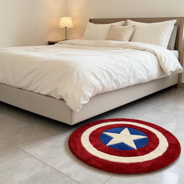 Red_Wool_Marvel_Captain_America_Shield_Cut_Pile_Hand_Tufted_Rug