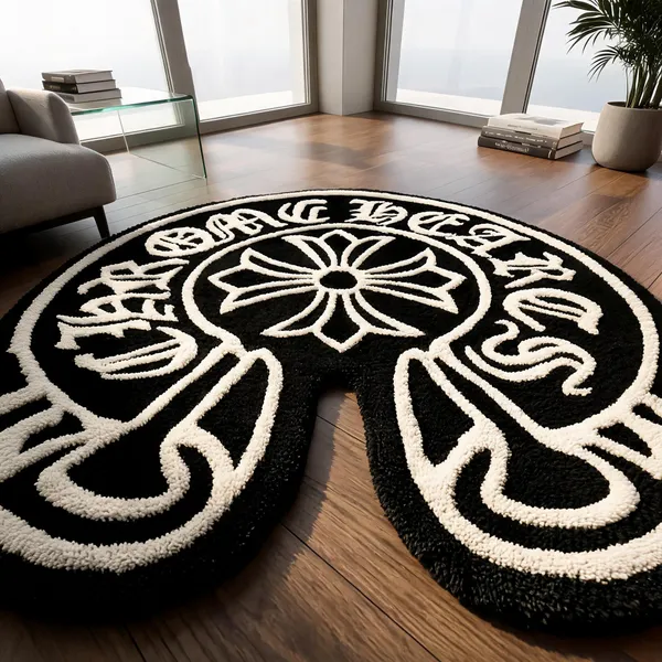 Grey_Wool_Modern_Chrome_Heart_Designer_Print_Rug
