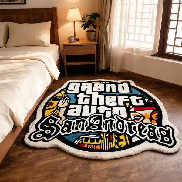 Multicolor_Wool_Hand_Tufted_Gta_San_Andreas_Logo_Rug