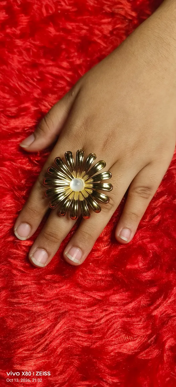 Gold_Copper_Multi-Petal_Daisy_Statement_Ring_For_Women