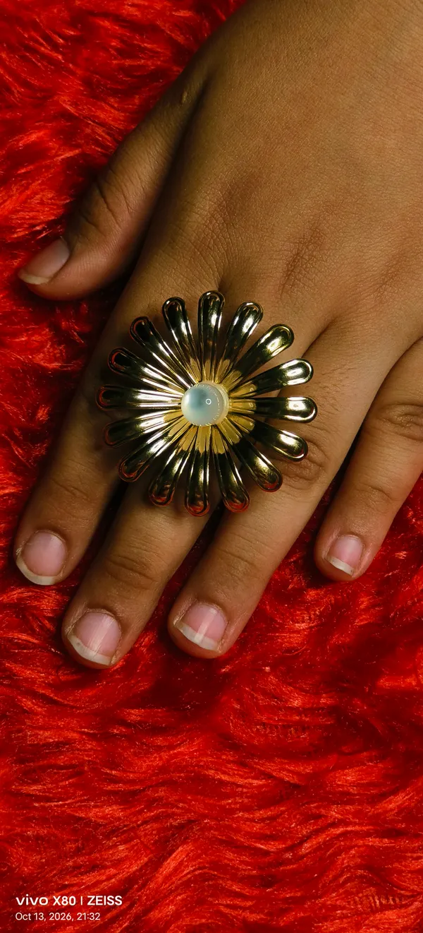 Gold_Copper_Multi-Petal_Daisy_Statement_Ring_For_Women