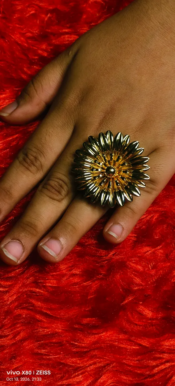 Gold_Copper_Floral_Sunflower_Adjustable_Statement_Ring_For_Women