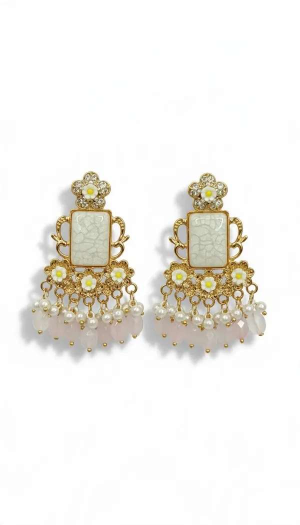 Kashmiri_Textured_Stone_Beaded__Chandelier_Earring