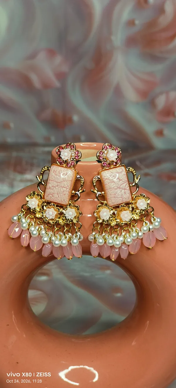 Kashmiri_Textured_Stone_Beaded__Chandelier_Earring