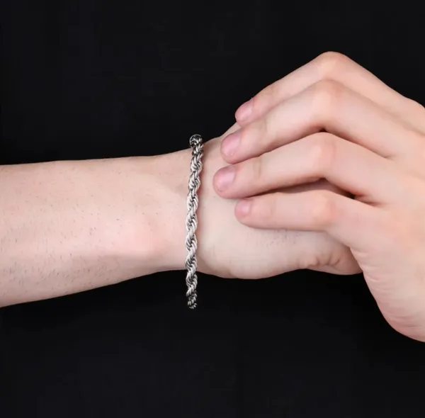 Silver_Stainless_Steel_Rope-Link_Chain_Bracelet_For_Men