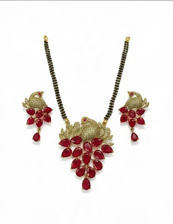 Peacock_Pendent_Mangalsutra_&_Earring